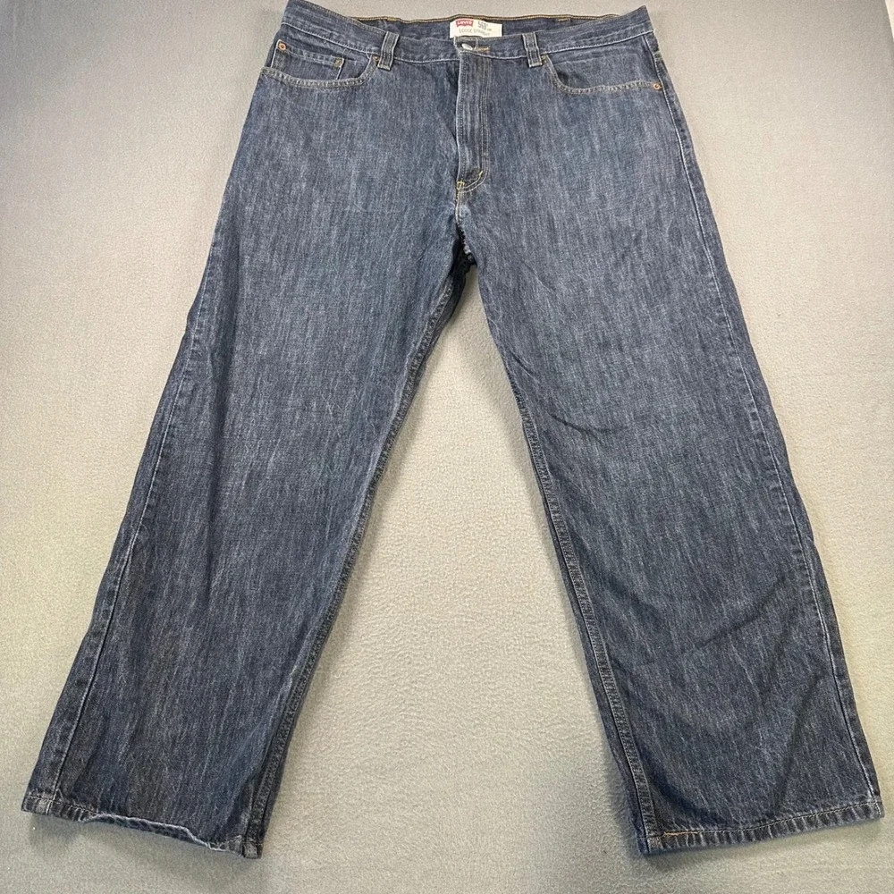 Levis 569 Loose Straight Jeans Mens 40x30 Dark Wash Blue Denim 100% Cotton